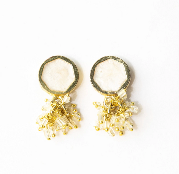 Kimberly Enamel Earring | White