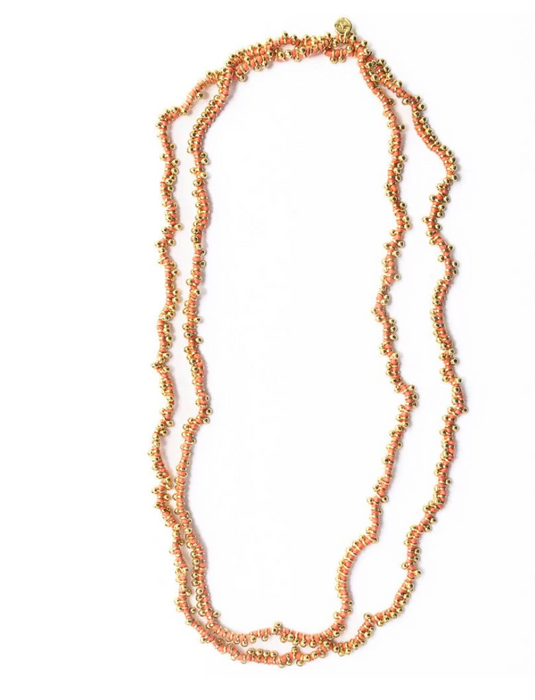 Rosemary Thread Long Necklace | Coral