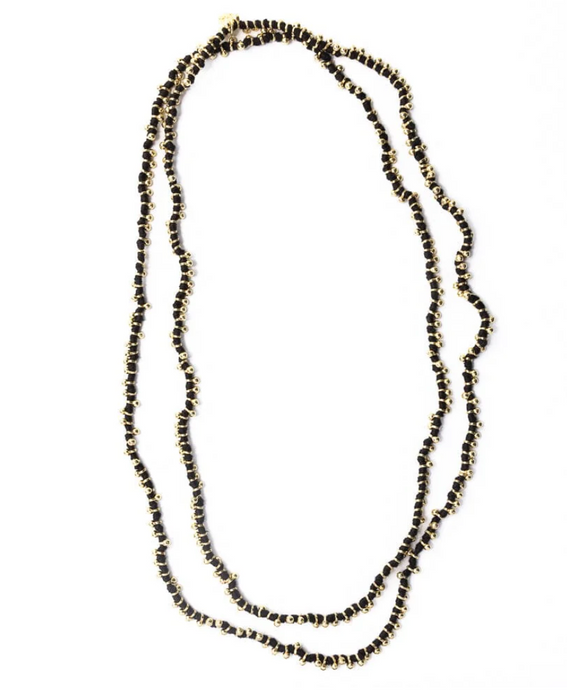 Rosemary Thread Long Necklace | Black