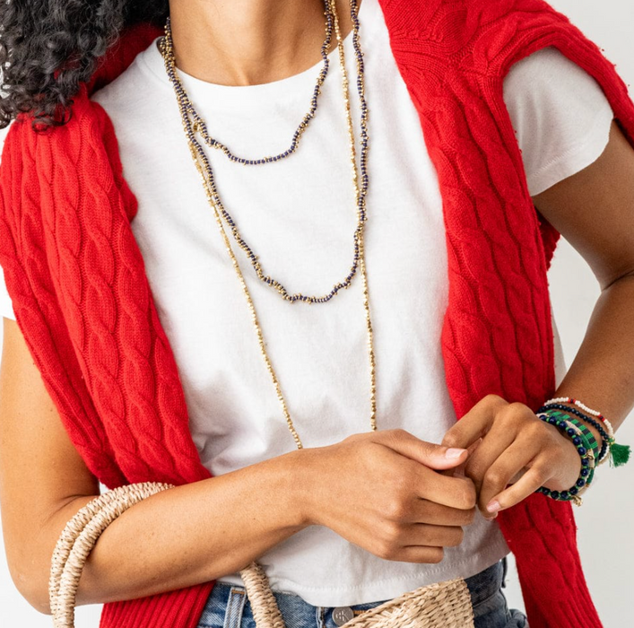 Rosemary Thread Long Necklace | Black