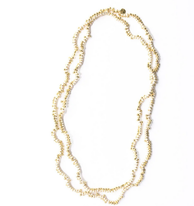 Rosemary Thread Long Necklace | White