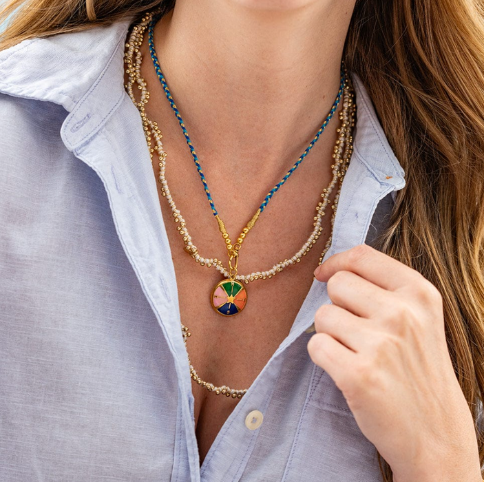 Rosemary Thread Long Necklace | White