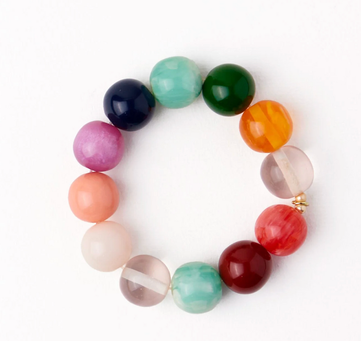 Cece Large Resin Bead Bracelet | Multi