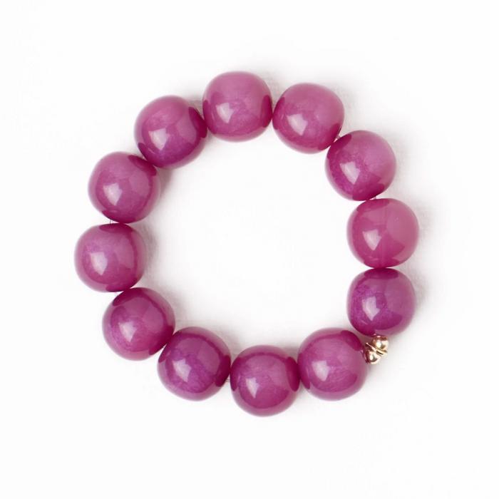 Cece Large Resin Bead Bracelet | Purple