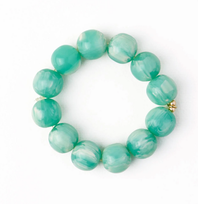 Cece Large Resin Bead Bracelet | Aqua