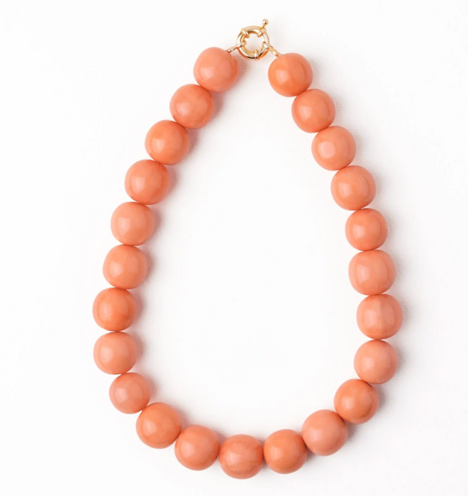 Iris Large Resin Bead Necklace | Coral