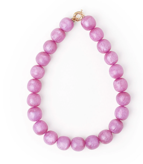 Iris Large Resin Bead Necklace | Purple
