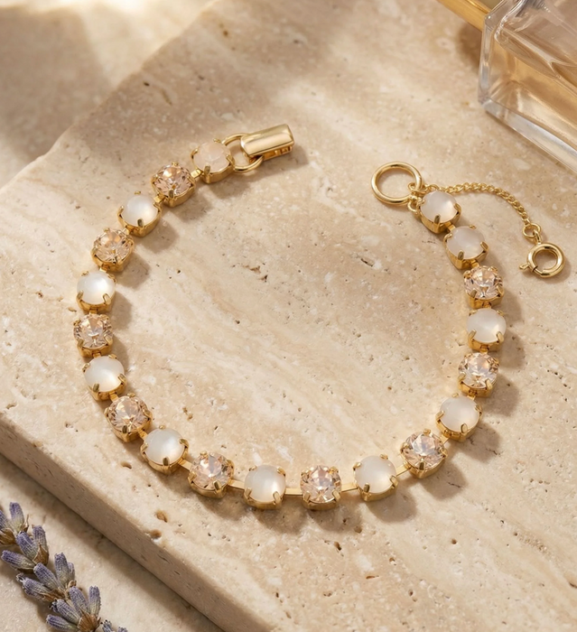 Elsie Tennis Bracelet | Golden Goddess