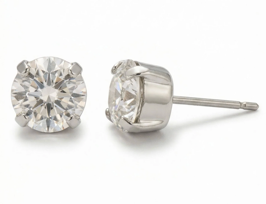 Simple Studs | Crystal Palladium
