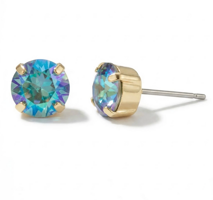 Simple Studs | Aqua Aurora Borealis