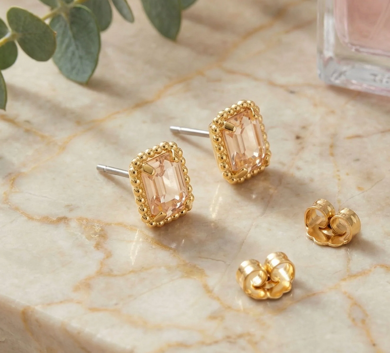Octavia Scalloped Studs | Golden Shadow
