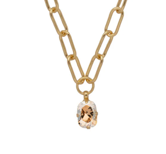 Nia Oval Pendant | Dark Champagne