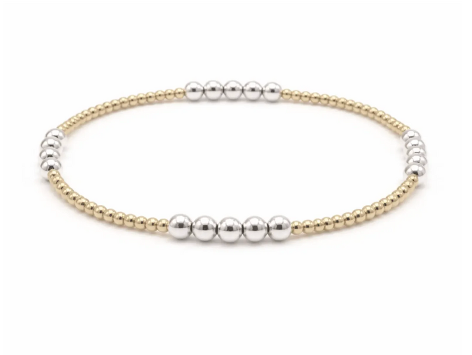 Hamptons 2x4 Gold/Sterling Waterproof Bracelet