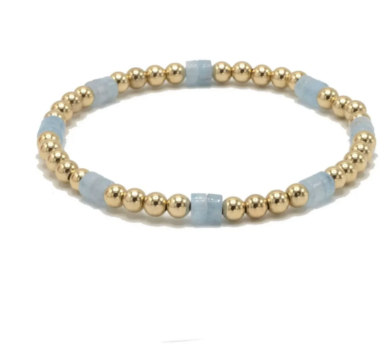 The Heishi Aquamarine Waterproof Bracelet