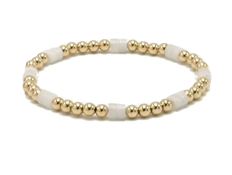 The Heishi White Waterproof Bracelet