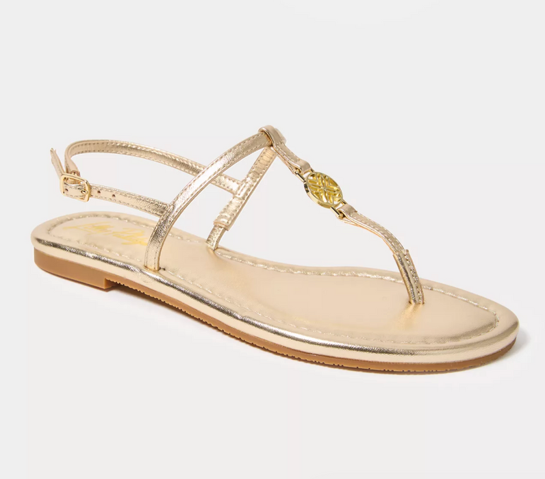 Delilah Logo Sandal |  Gold Metallic