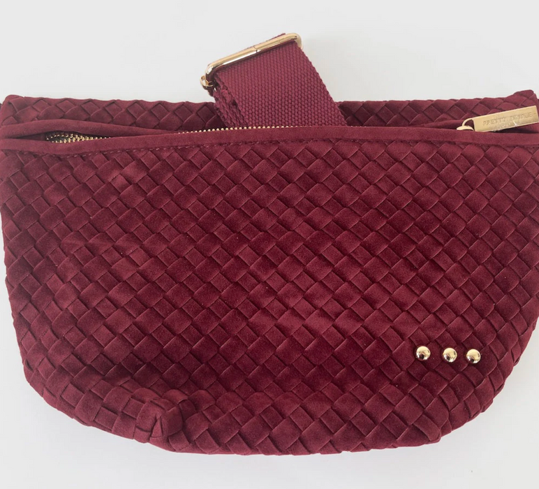 Suede Westlyn Woven Bum Bag | Burgundy