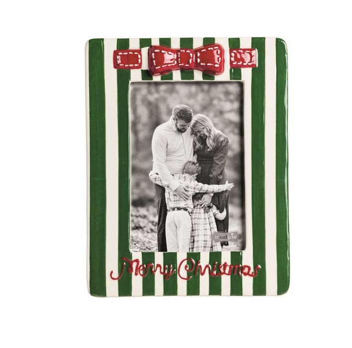 Green Stripe 4x6 Ceramic Bow Frame