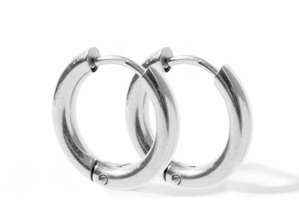 Scarlett Silver 10mm Huggie Earrings