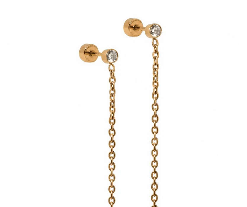 Darby Duster Gold Stud Earrings