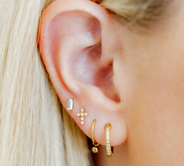 Micro Amber Stud Earrings