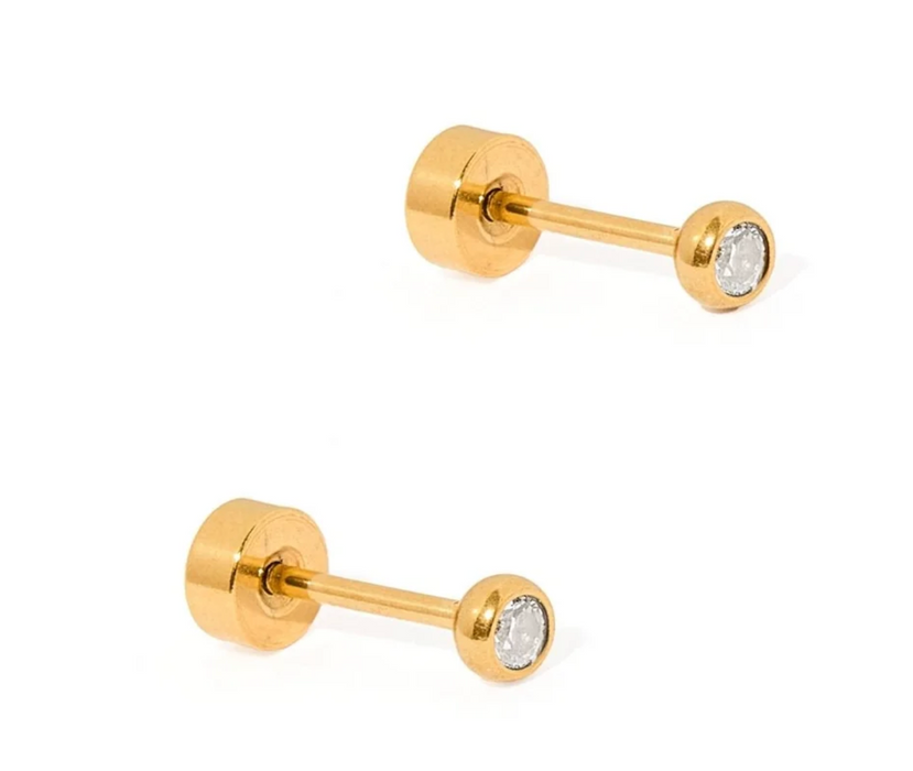 Micro Cooper Clear Stud Earrings