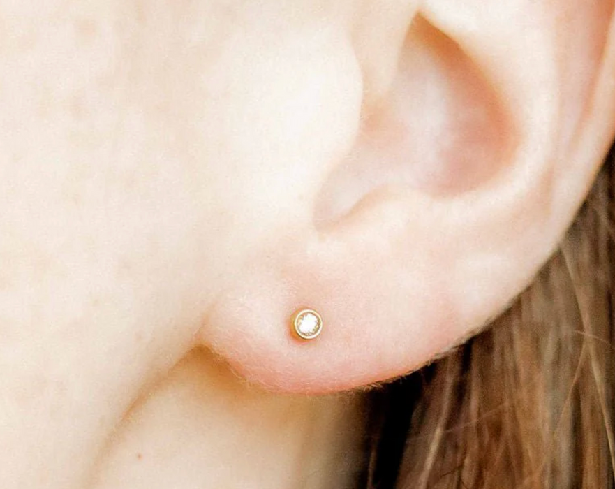Micro Cooper Clear Stud Earrings