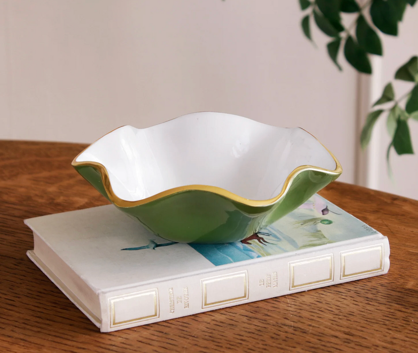 9015 ENCANTO Carola Sm Bowl | Leaf Green/White