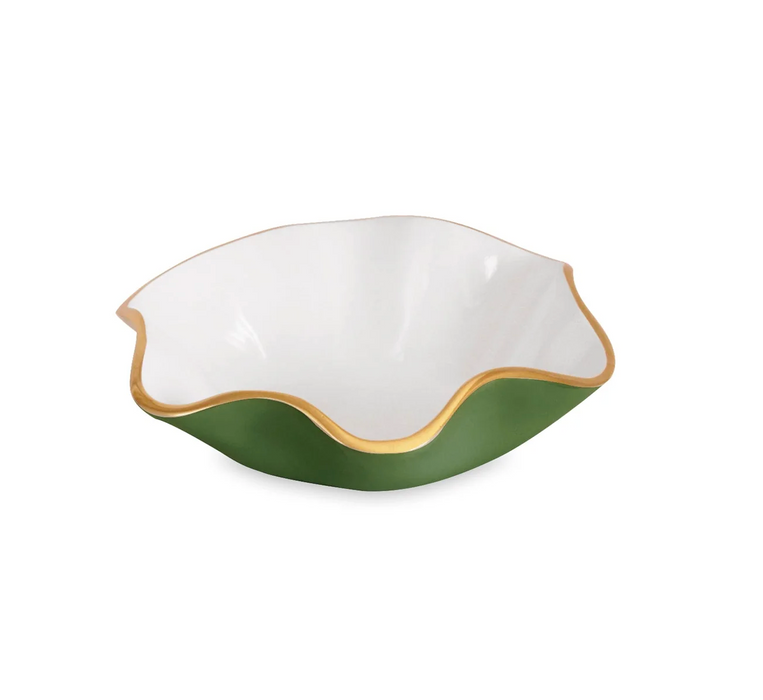 9015 ENCANTO Carola Sm Bowl | Leaf Green/White