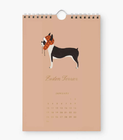 2027 Dog of Month Kitchen Calendar