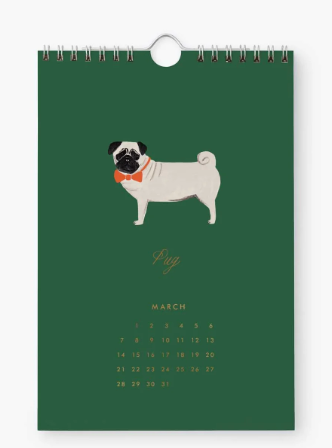 2027 Dog of Month Kitchen Calendar
