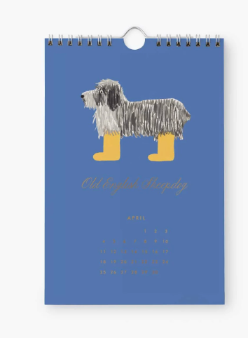 2027 Dog of Month Kitchen Calendar