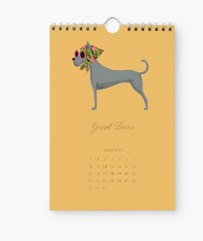 2027 Dog of Month Kitchen Calendar
