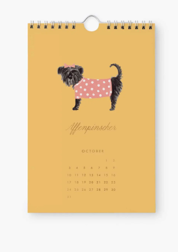 2027 Dog of Month Kitchen Calendar