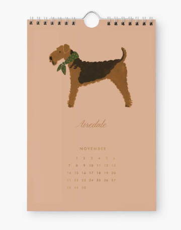 2027 Dog of Month Kitchen Calendar