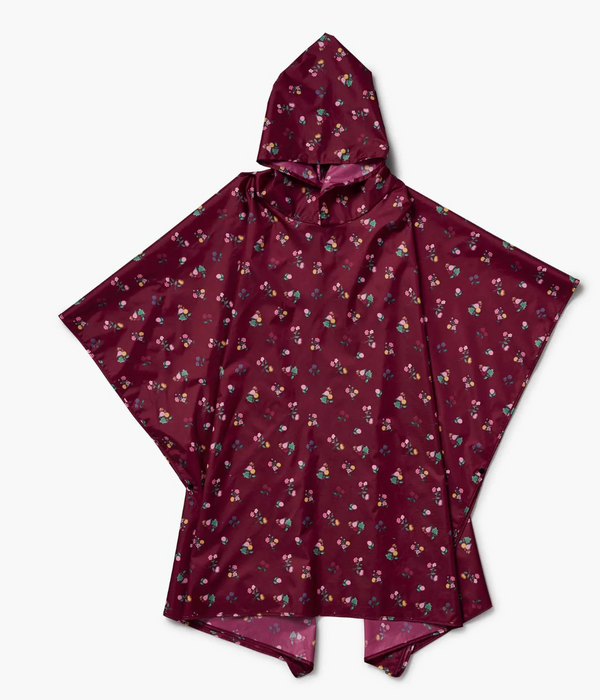 Ditsy Dahlia Packable Rain Poncho