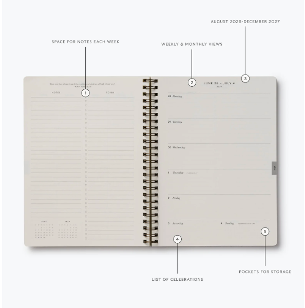2026-2027 Mimi 17-Month Softcover Spiral Planner