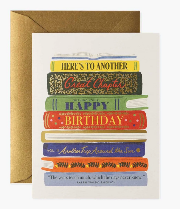 Book Stack Birthday Card