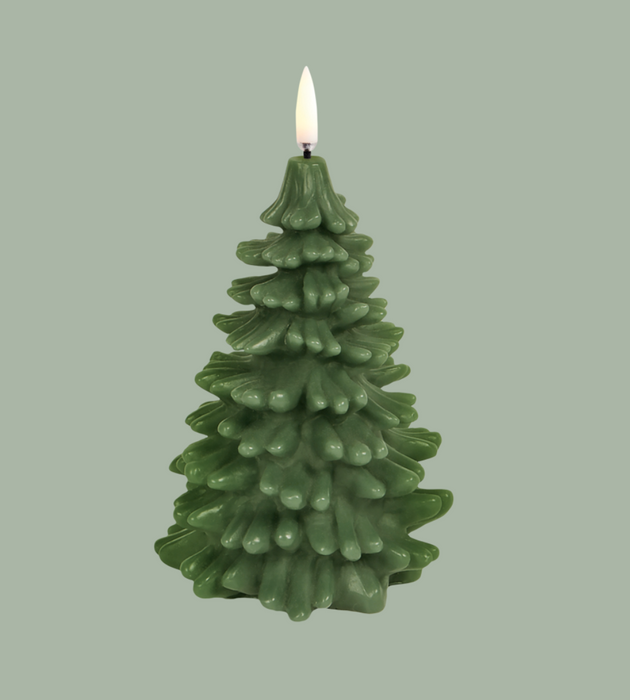 Md 5.9" LED 400 Hr Christmas Tree Candle | Olive