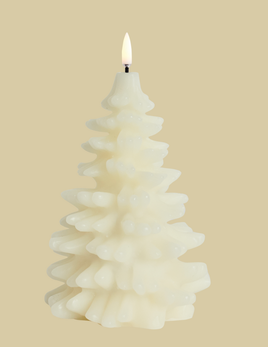 Lg 7.1" LED 400 Hr Christmas Tree Candle | Ivory