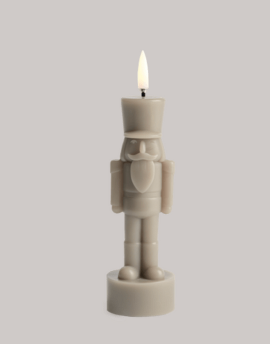 Sm 6.5" LED 400 Hr Nutcracker Candle | Sandstone