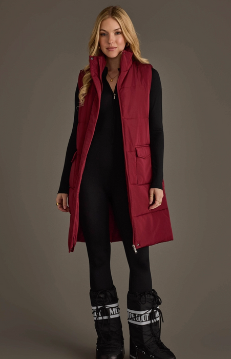 Burgundy Long Vest