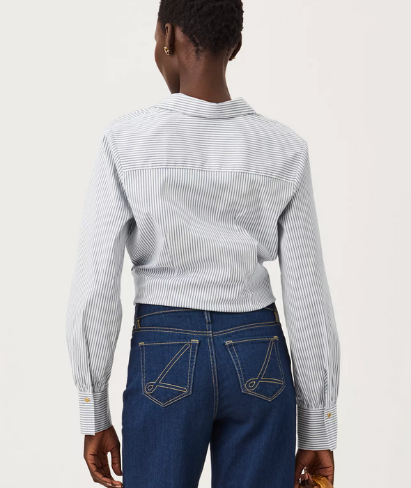 The Tie Lilly Shirt | Low Tide Navy Shadow Shirting Stripe