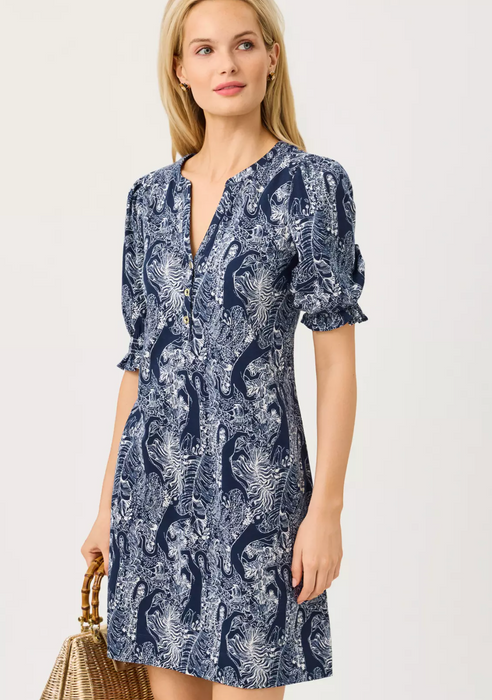 Delsie Dress | Low Tide Navy Lil Palm Prowl