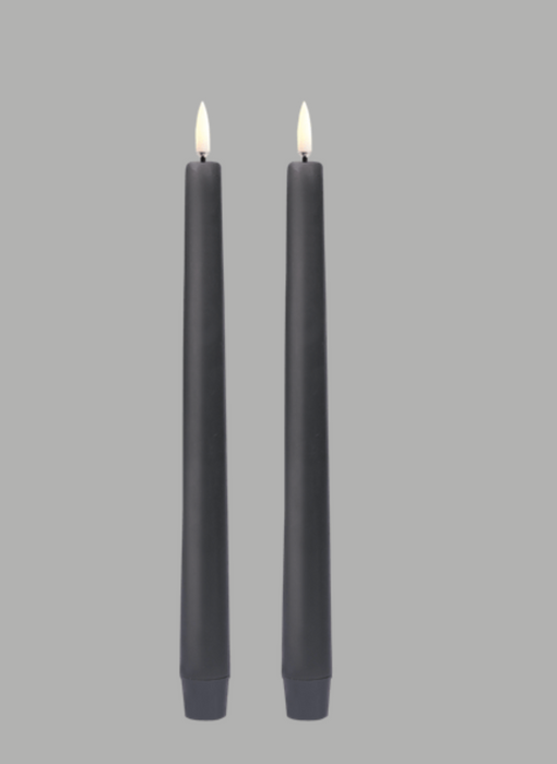 9.8" LED 400 Hr Taper Set of 2 | Grey