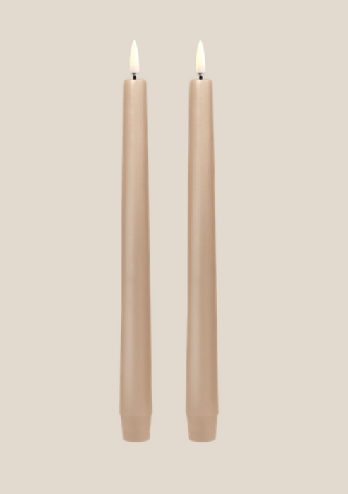 9.8" LED 400 Hr Taper Set of 2 | Beige