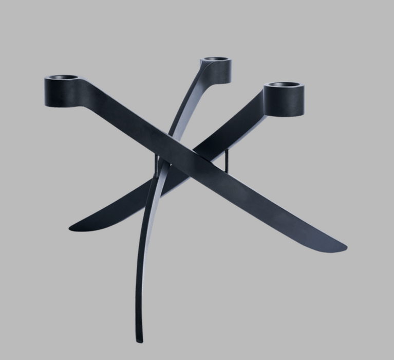 3 Arm Lightarch Candleholder | Matte Black