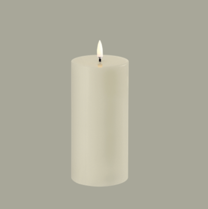 3" x 6" LED 1,000 Hr Pillar Candle | Oyster Grey