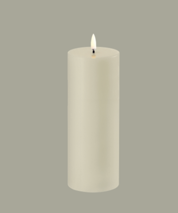 3" x 8" LED 1,000 Hr Pillar Candle | Oyster Grey