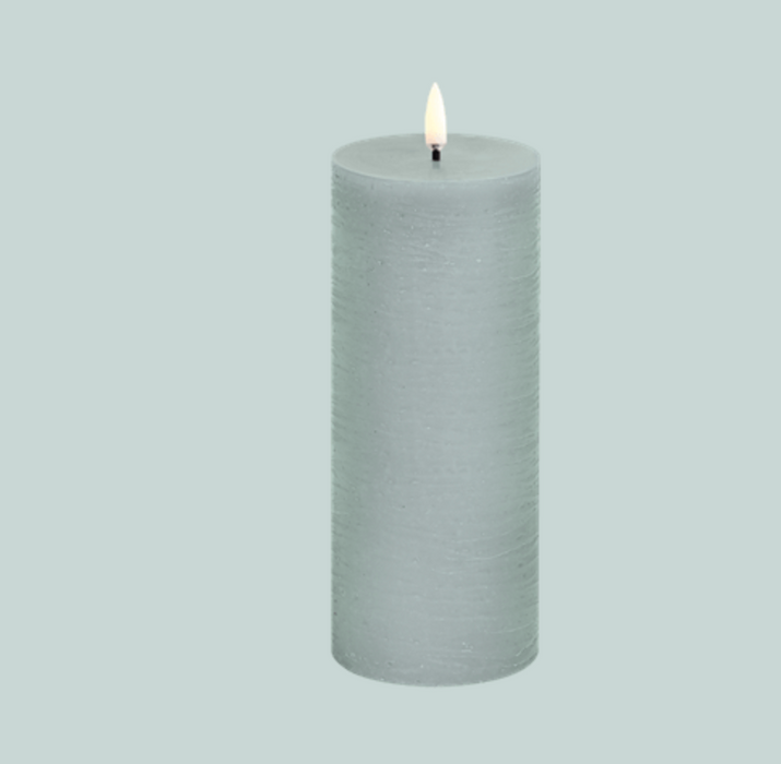3" x 8" LED 1,000 Hr Pillar Candle | Dusty Green